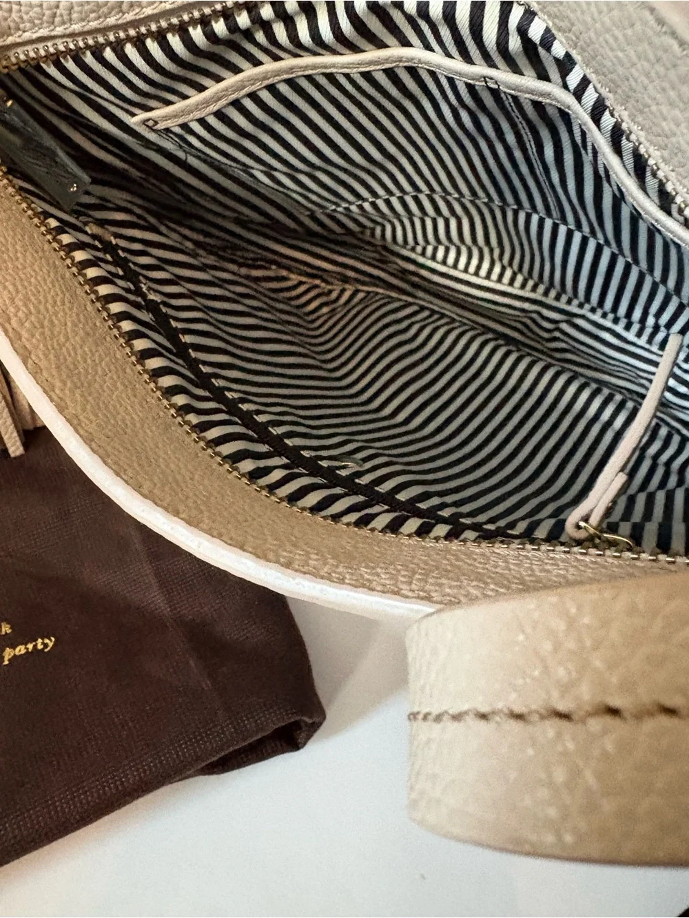 Kate Spade Pebbled Leather Crossbody Bag in Light Beige